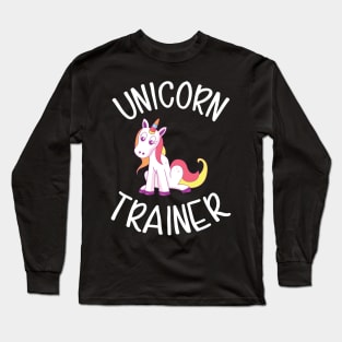 Unicorn Horse cute funny horn magical trainer pink gift Long Sleeve T-Shirt